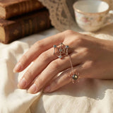 Itsy Bitsy Charm Ring (Sunstone & Moissanite)