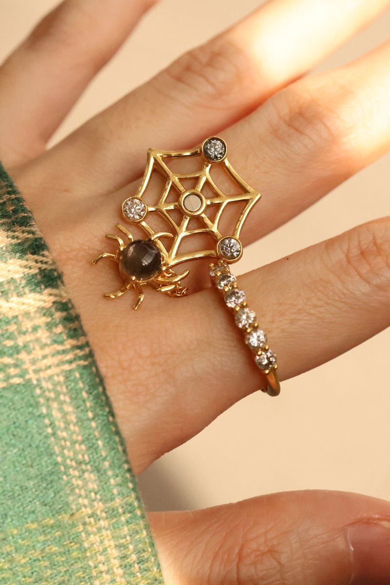 Itsy Bitsy Charm Ring (Sunstone & Moissanite) - Love Estella