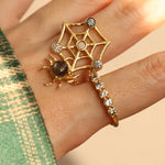 Itsy Bitsy Charm Ring (Sunstone & Moissanite) - Love Estella