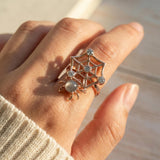 Itsy Bitsy Charm Ring (Sunstone & Moissanite)
