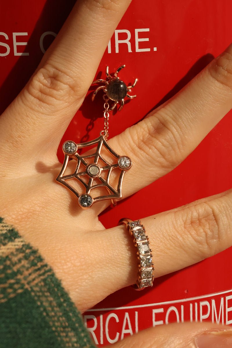 Itsy Bitsy Charm Ring (Sunstone & Moissanite) - Love Estella