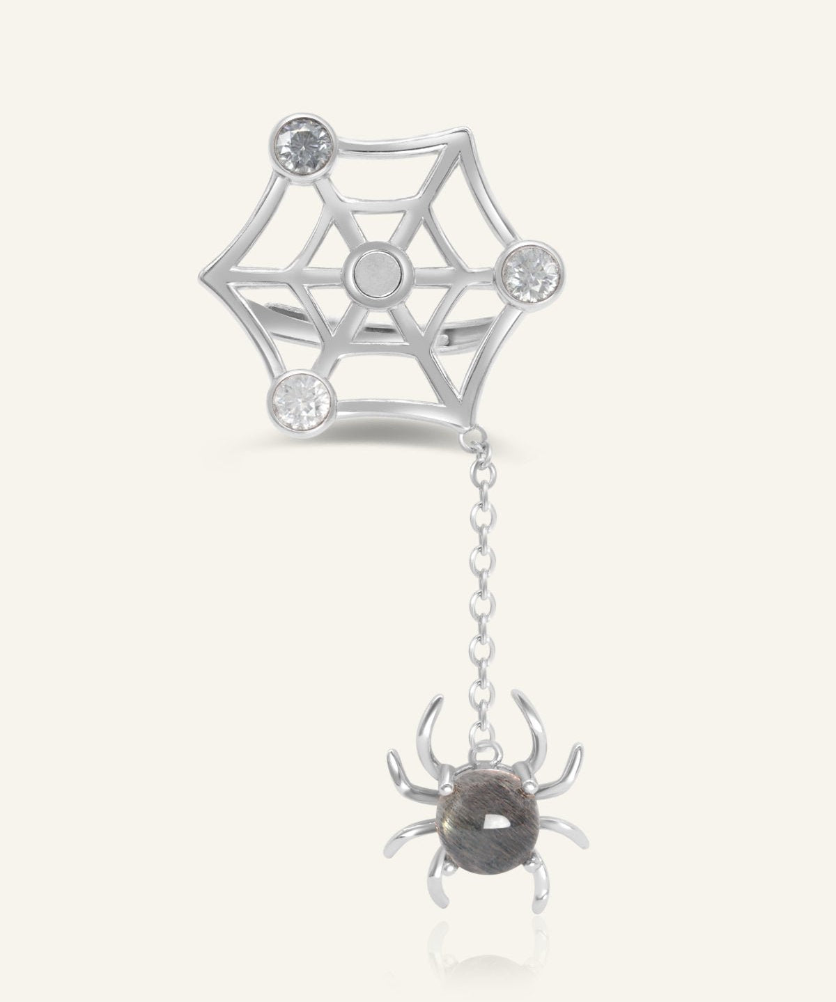 Itsy Bitsy Charm Ring (Sunstone & Moissanite) - Love Estella