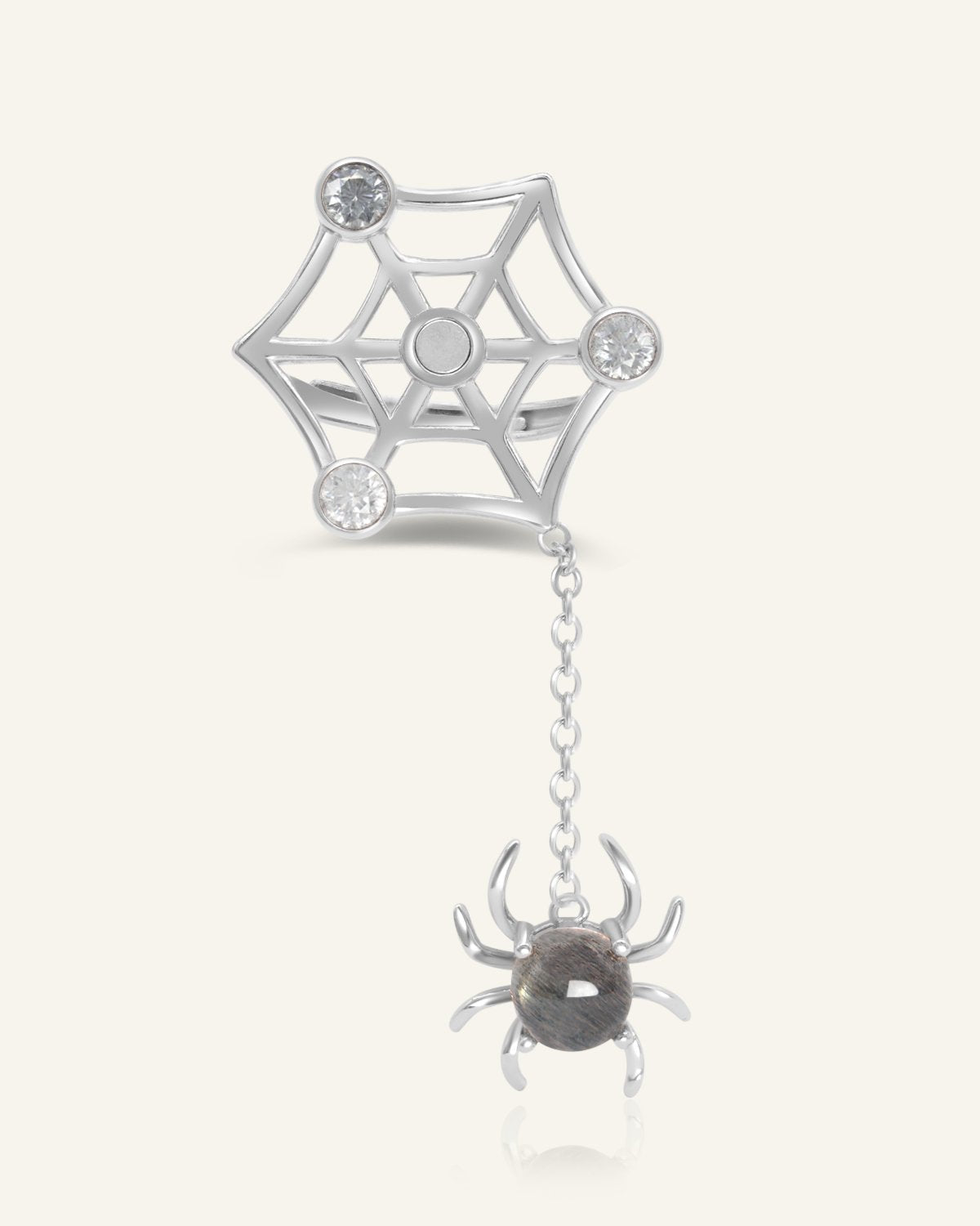 Itsy Bitsy Charm Ring (Sunstone & Moissanite) - Love Estella