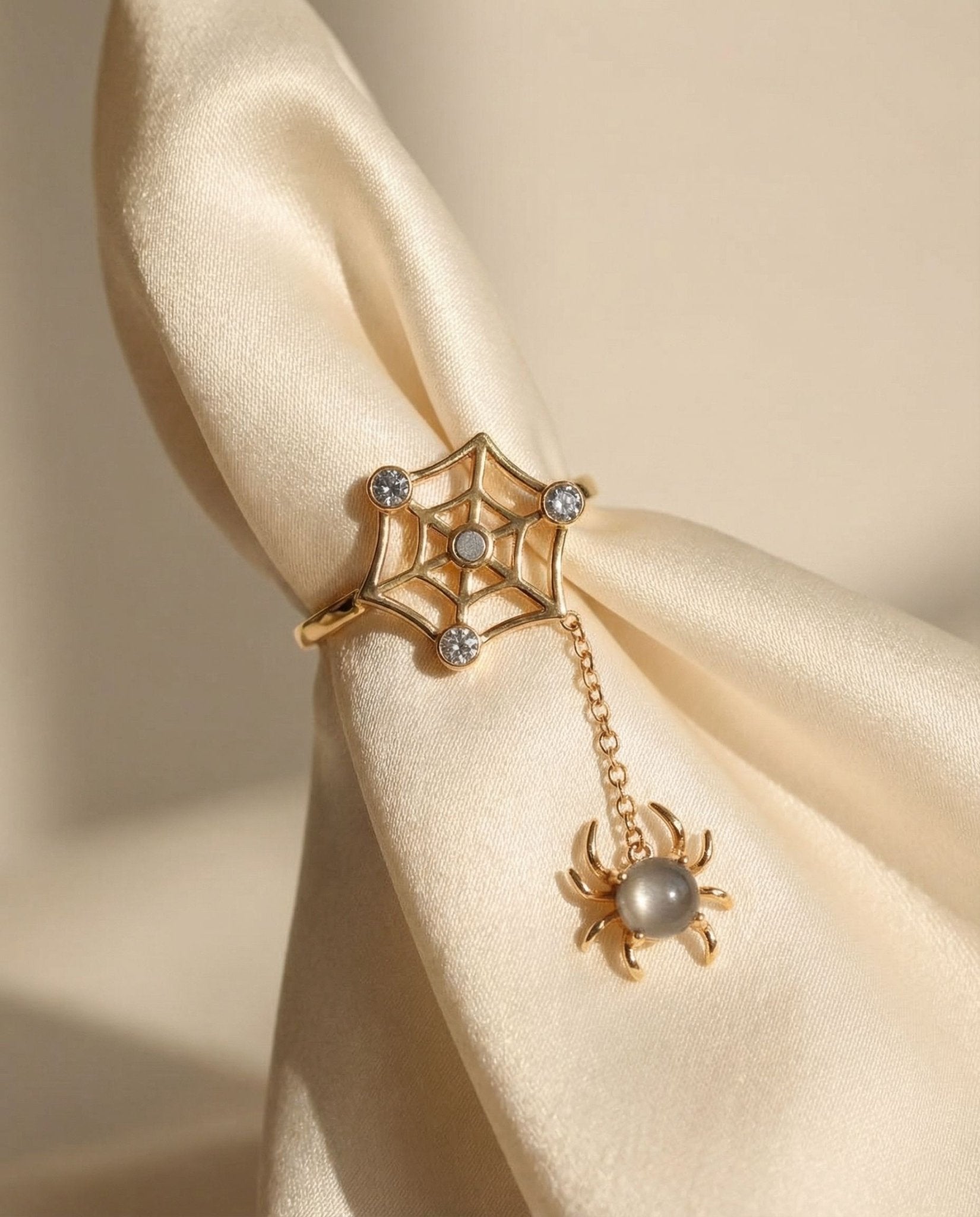 Itsy Bitsy Charm Ring (Sunstone & Moissanite) - Love Estella