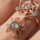 Itsy Bitsy Charm Ring (Sunstone & Moissanite) - Love Estella