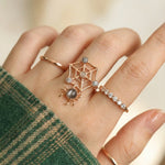 Itsy Bitsy Charm Ring (Sunstone & Moissanite) - Love Estella