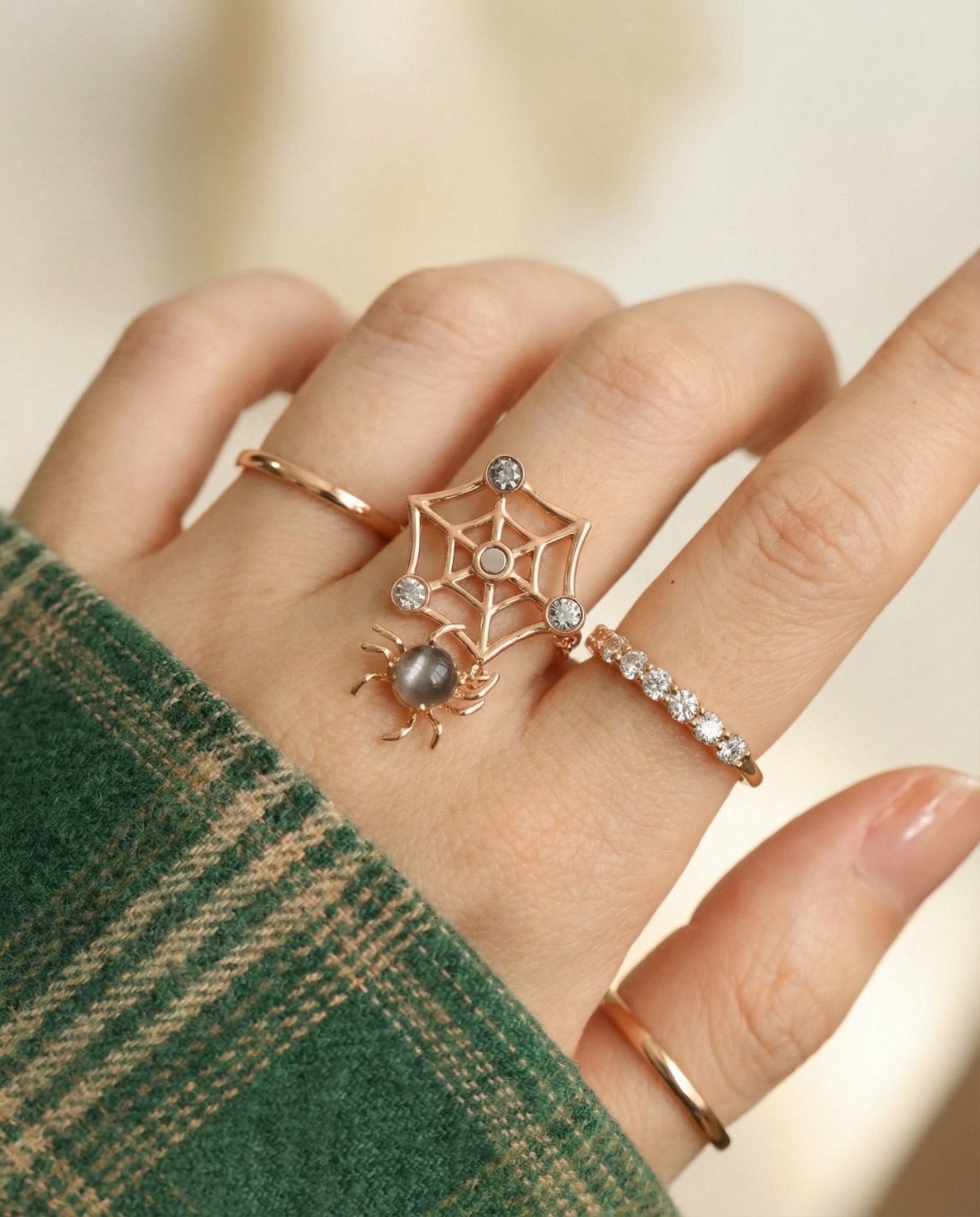 Itsy Bitsy Charm Ring (Sunstone & Moissanite) - Love Estella