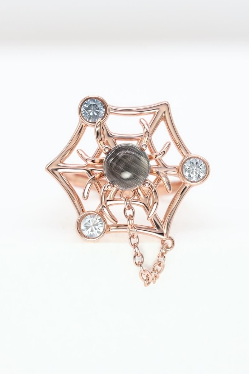 Itsy Bitsy Charm Ring (Sunstone & Moissanite) - Love Estella