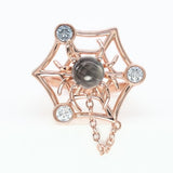 Itsy Bitsy Charm Ring (Sunstone & Moissanite) - Love Estella