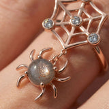 Itsy Bitsy Charm Ring (Sunstone & Moissanite)