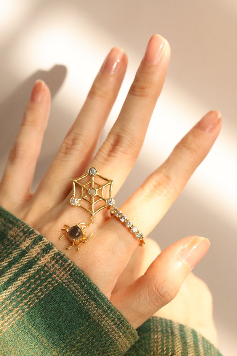 Itsy Bitsy Charm Ring (Sunstone & Moissanite) - Love Estella
