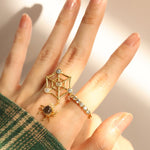 Itsy Bitsy Charm Ring (Sunstone & Moissanite) - Love Estella