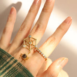 Itsy Bitsy Charm Ring (Sunstone & Moissanite) - Love Estella