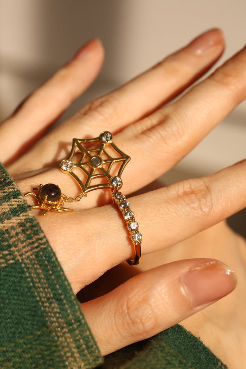 Itsy Bitsy Charm Ring (Sunstone & Moissanite) - Love Estella