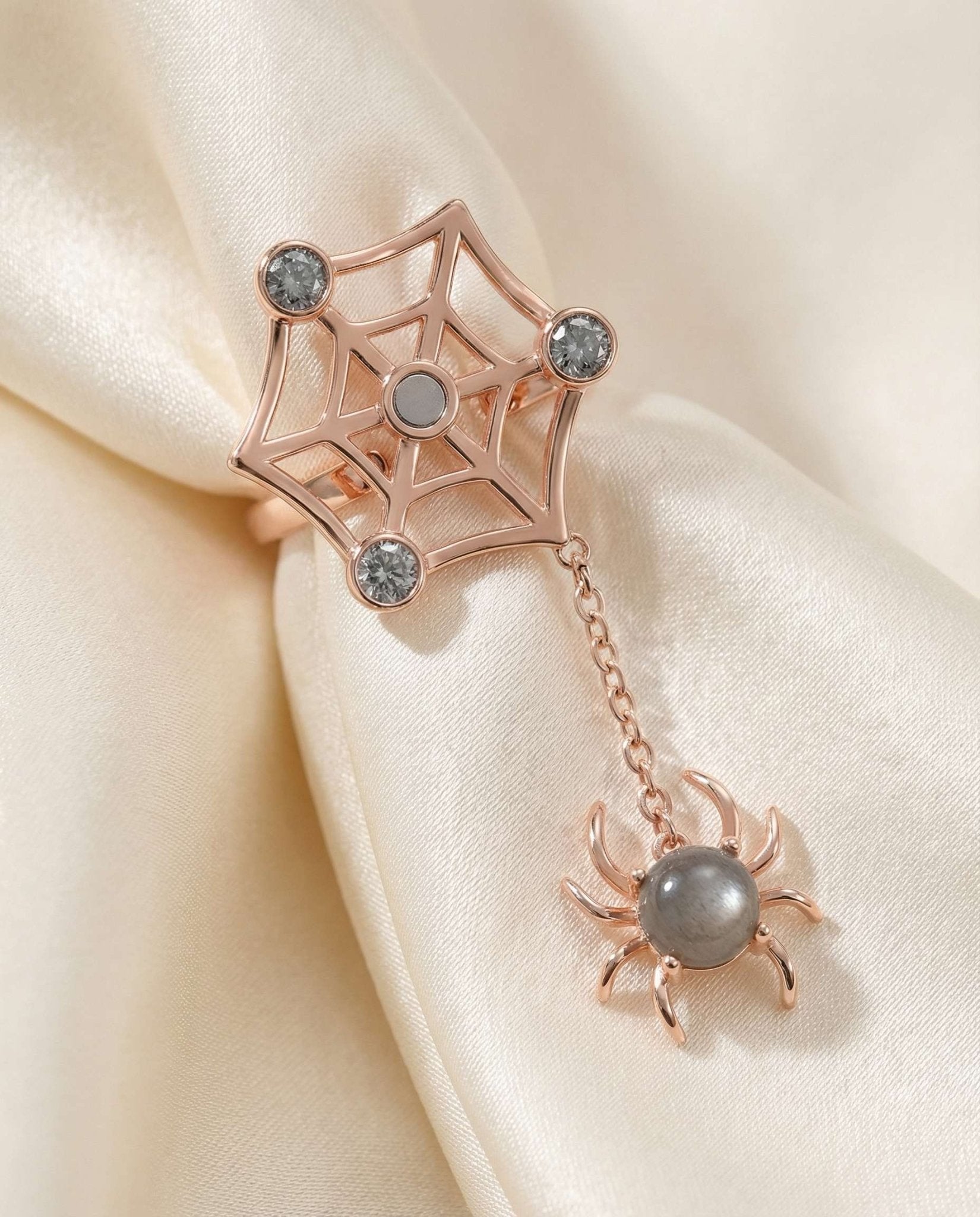 Itsy Bitsy Charm Ring (Sunstone & Moissanite) - Love Estella