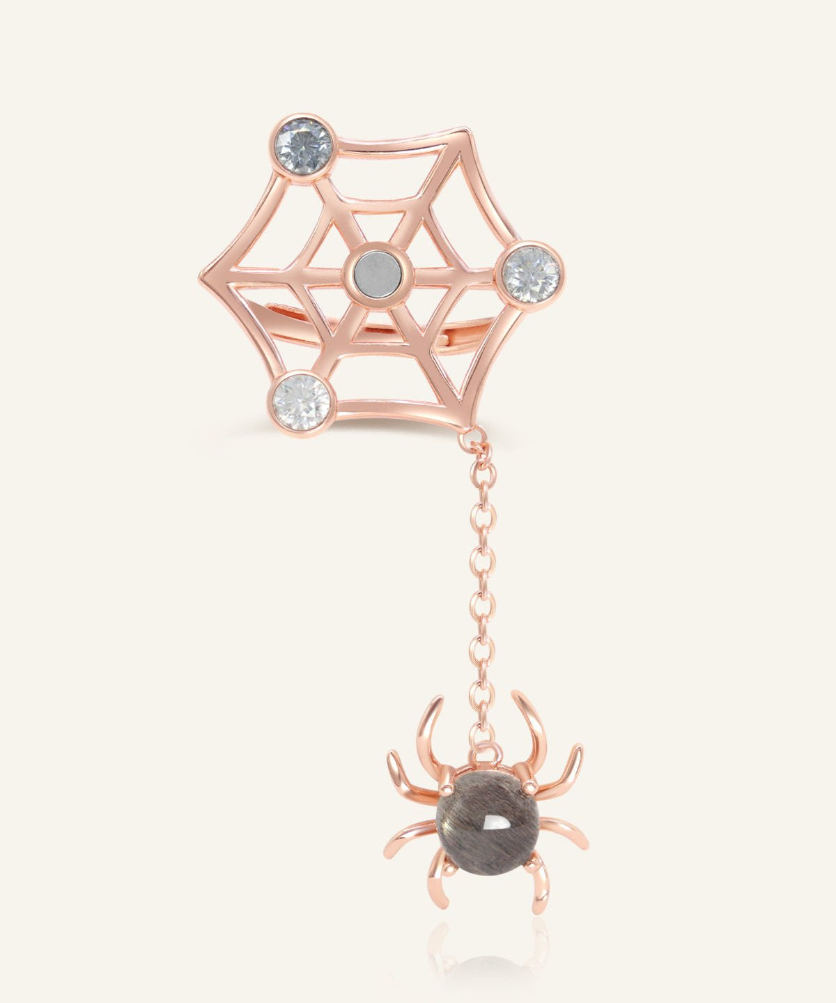 Itsy Bitsy Charm Ring (Sunstone & Moissanite) - Love Estella