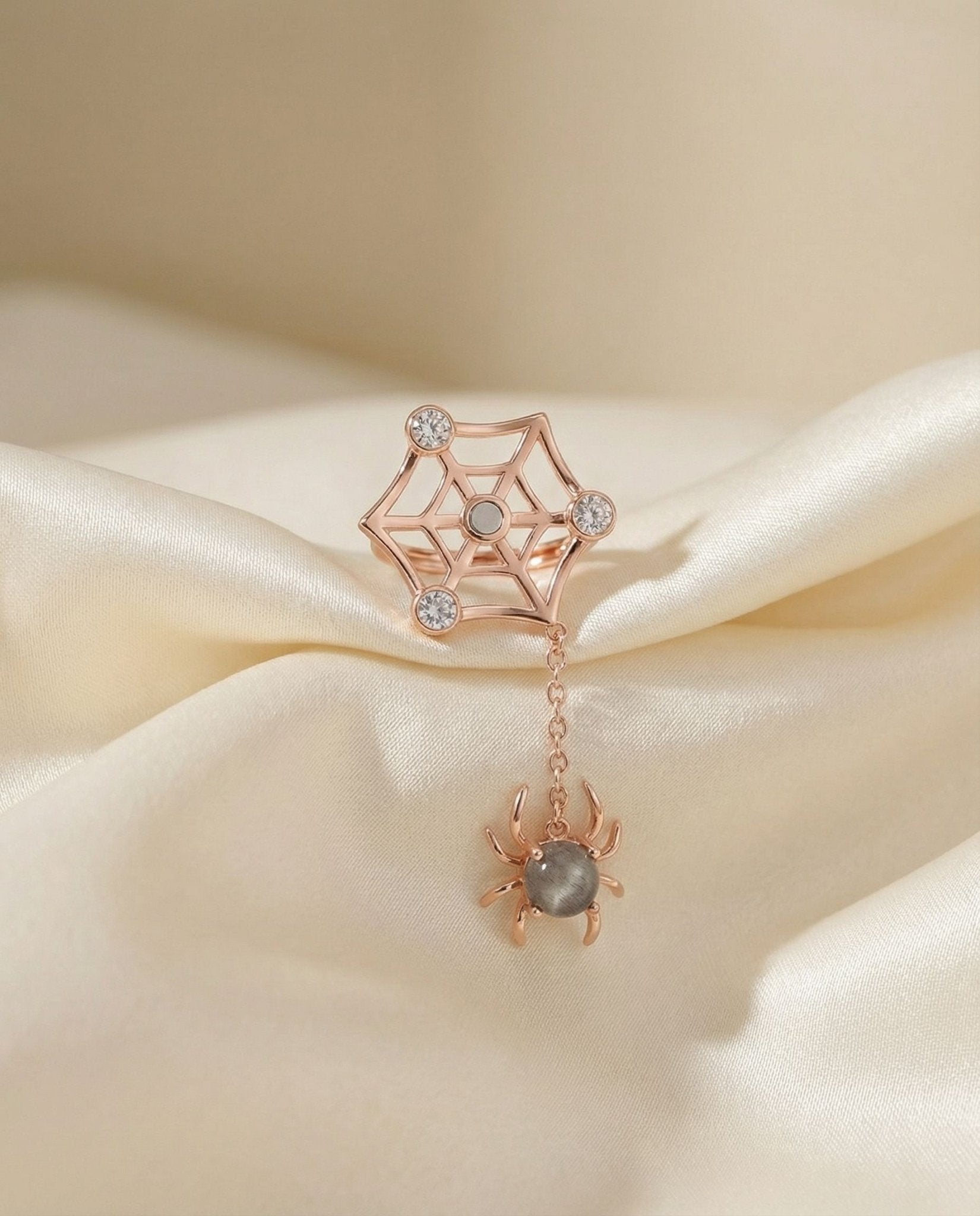 Itsy Bitsy Charm Ring (Sunstone & Moissanite) - Love Estella