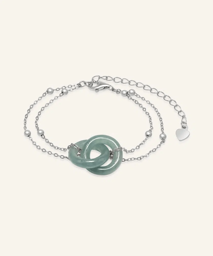 Jadeite Infinity Lock Bracelet - Love Estella