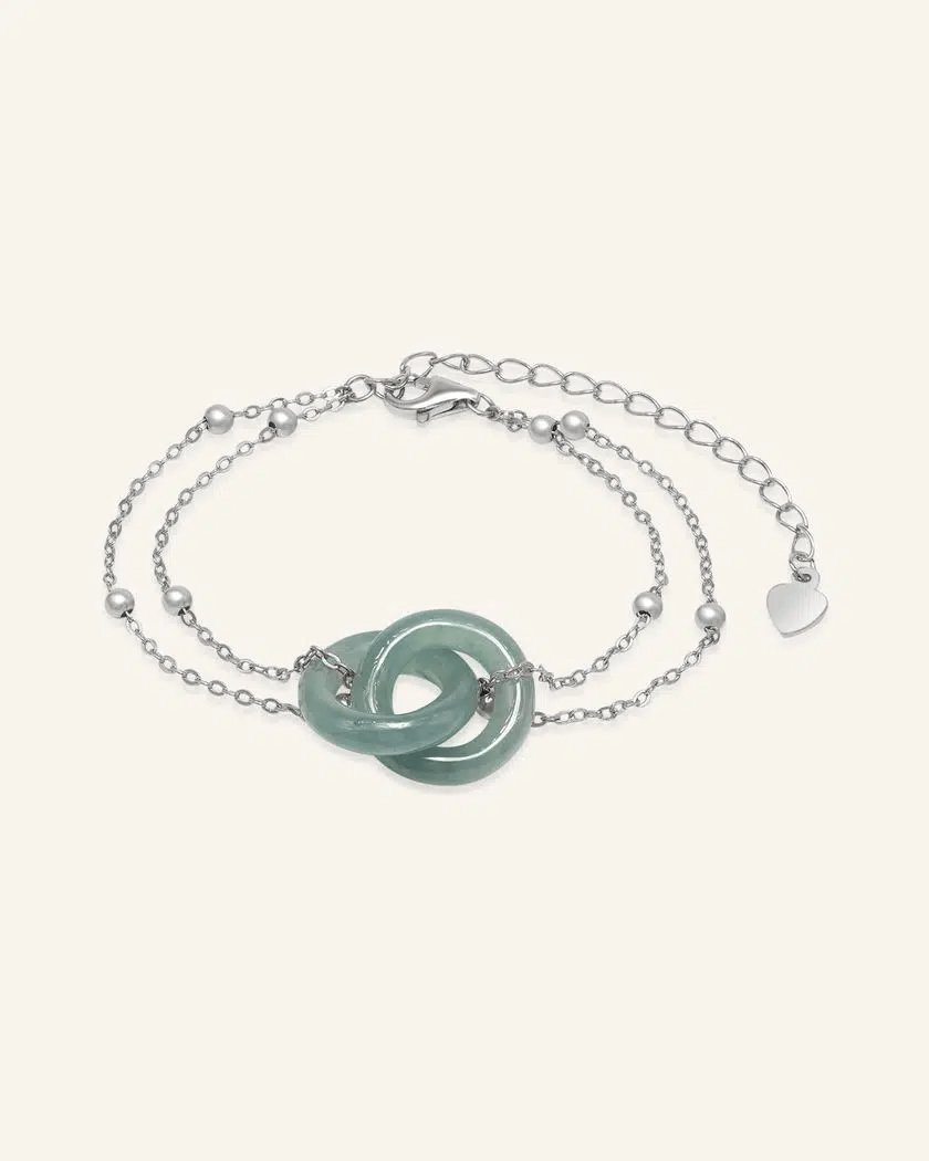 Jadeite Infinity Lock Bracelet - Love Estella