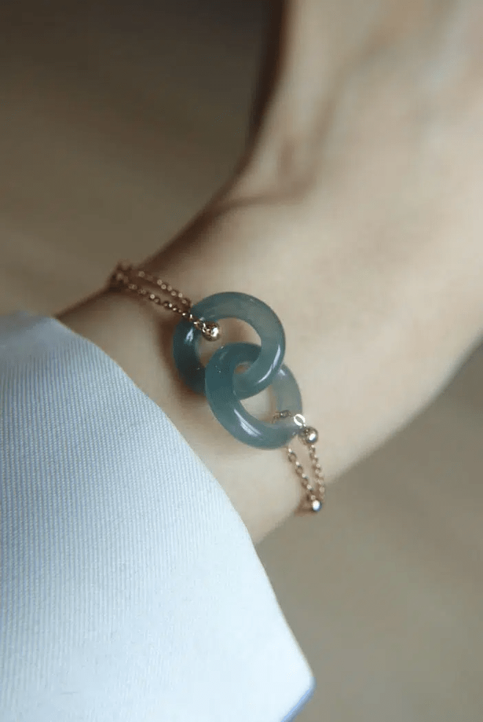 Jadeite Infinity Lock Bracelet - Love Estella