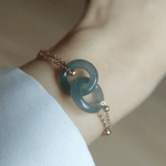 Jadeite Infinity Lock Bracelet - Love Estella