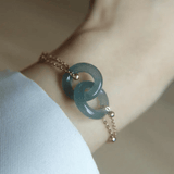 Jadeite Infinity Lock Bracelet - Love Estella