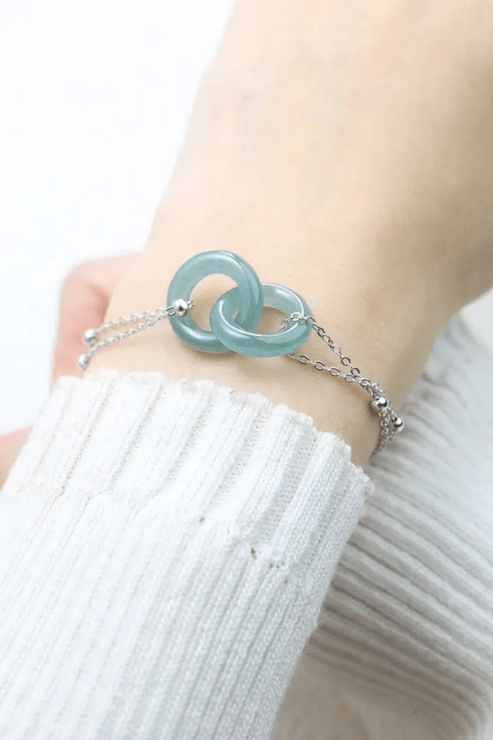 Jadeite Infinity Lock Bracelet - Love Estella