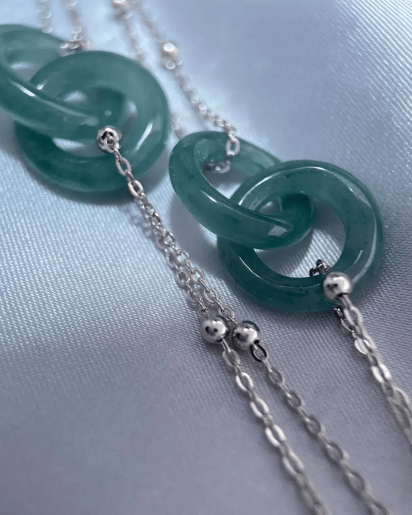 Jadeite Infinity Lock Bracelet - Love Estella