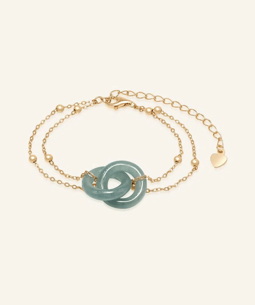 Jadeite Infinity Lock Bracelet - Love Estella