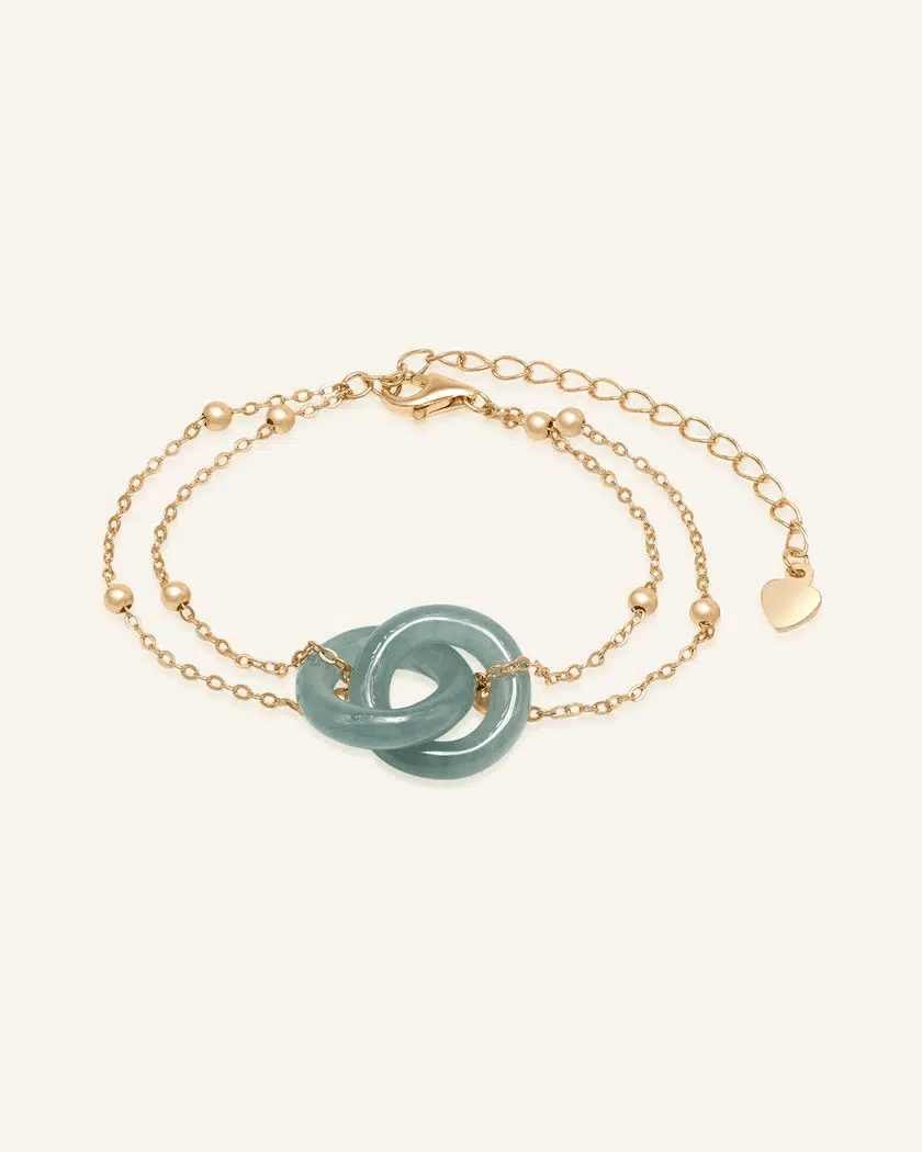 Jadeite Infinity Lock Bracelet - Love Estella