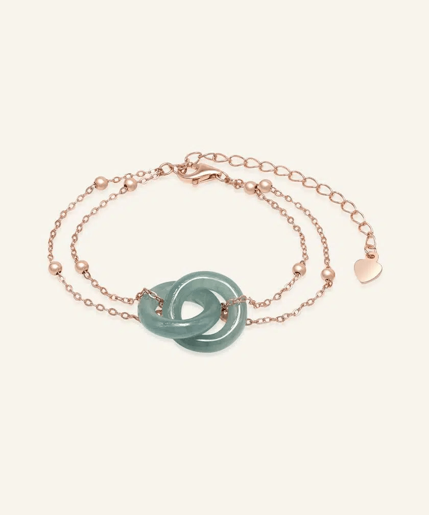 Jadeite Infinity Lock Bracelet - Love Estella
