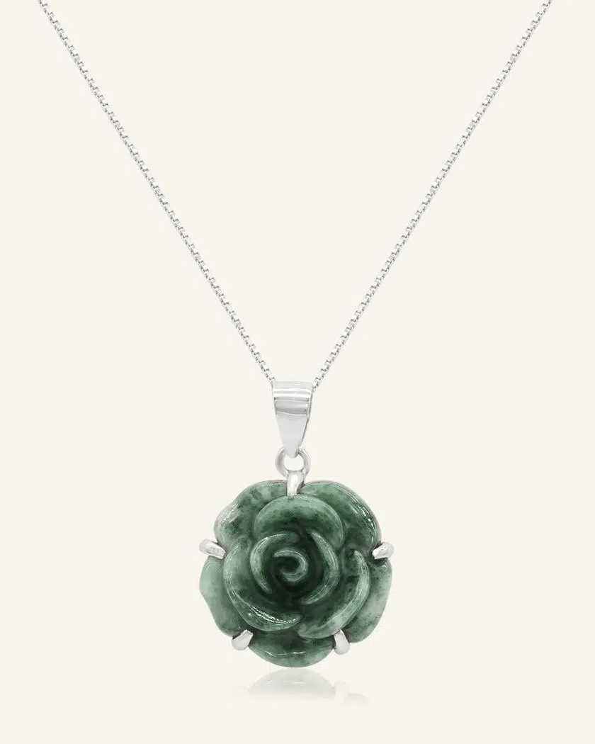 Jadeite Rose Necklace - Love Estella