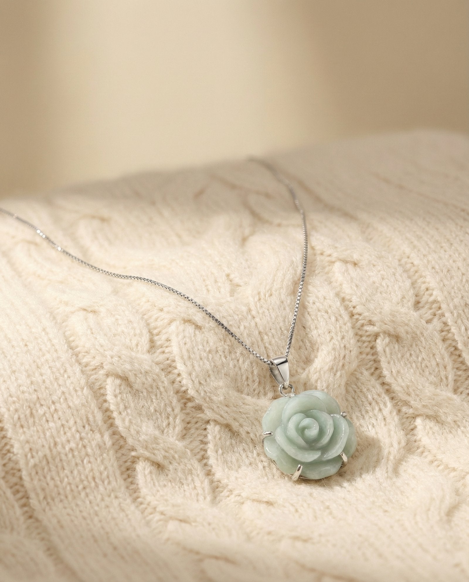 Jadeite Rose Necklace - Love Estella