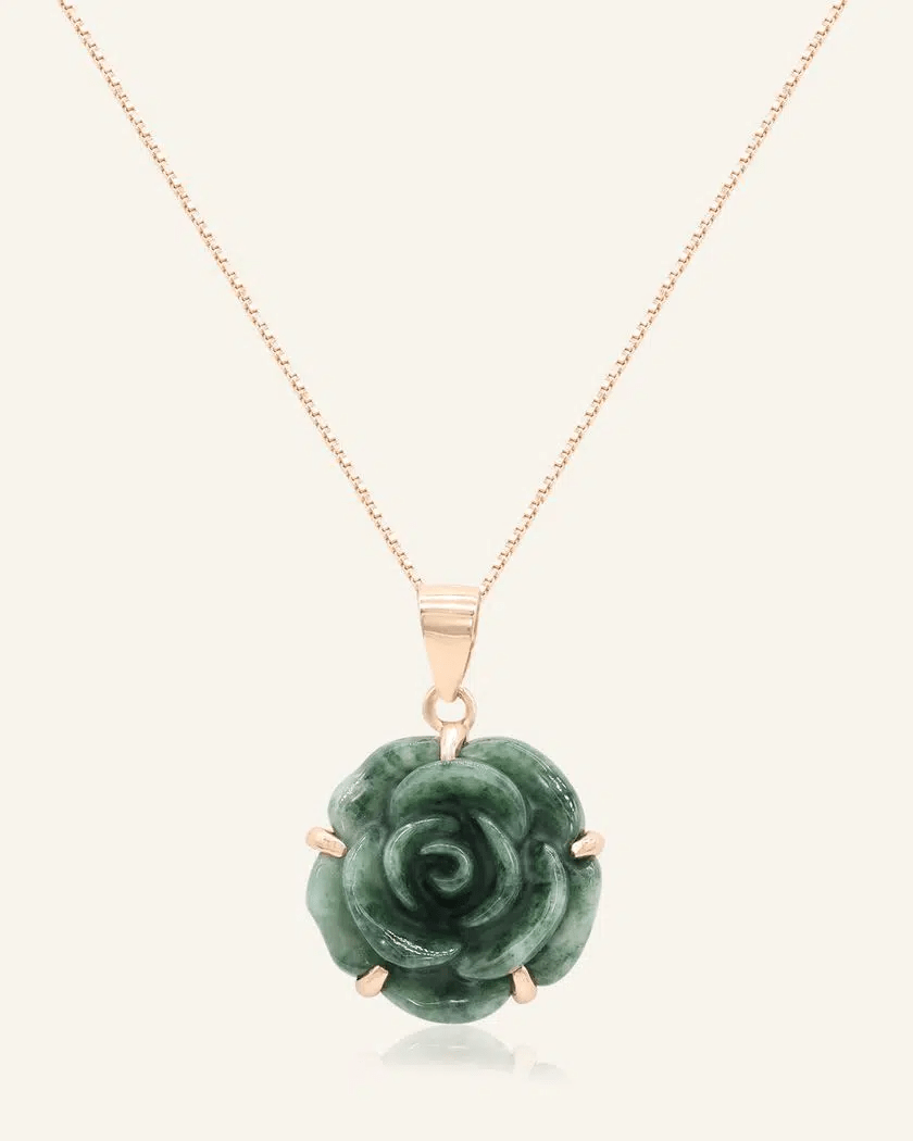 Jadeite Rose Necklace - Love Estella