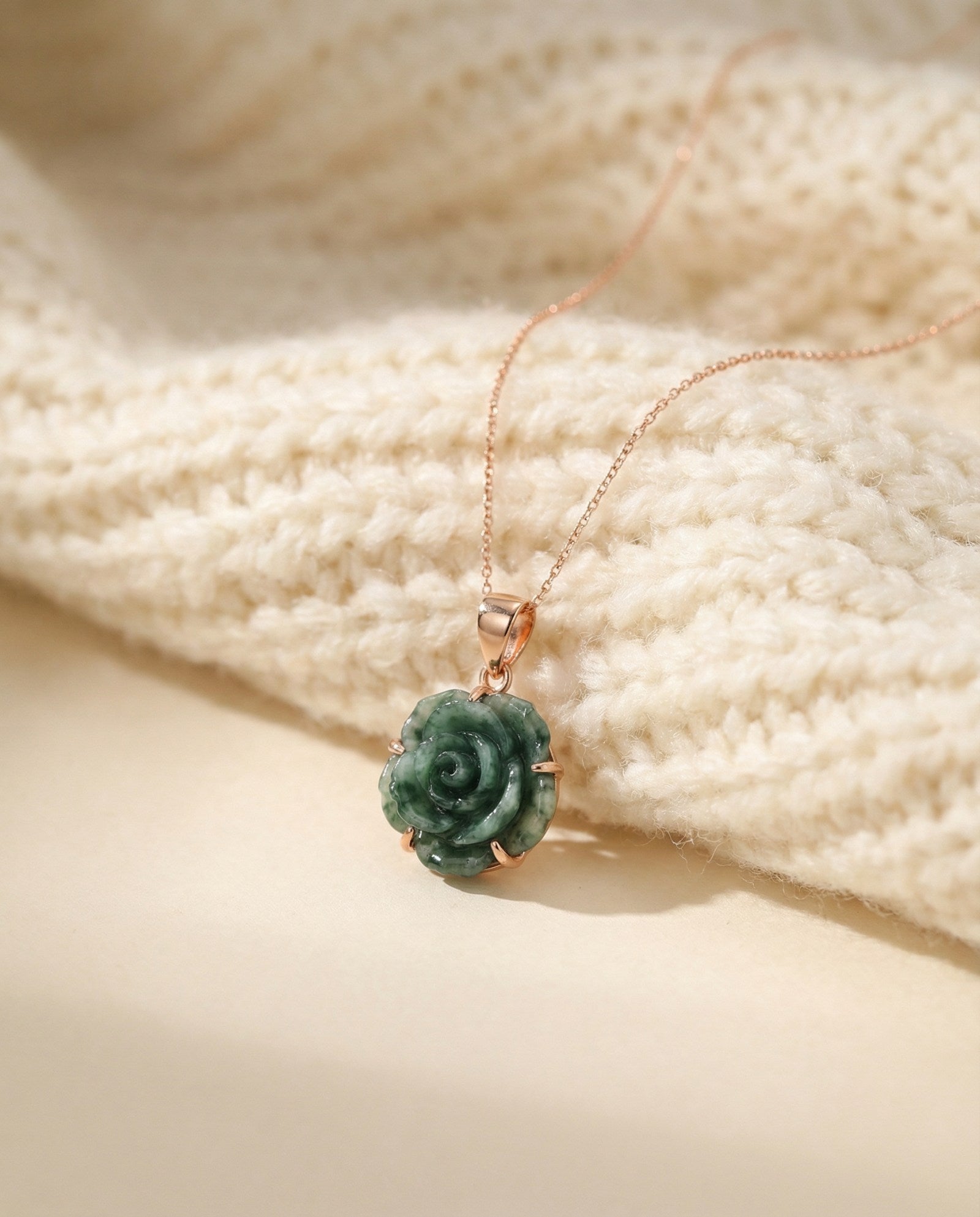 Jadeite Rose Necklace - Love Estella