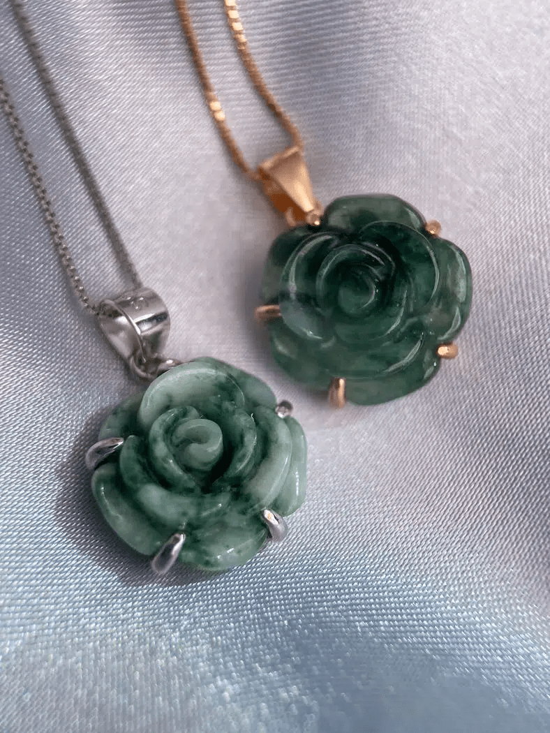 Jadeite Rose Necklace - Love Estella