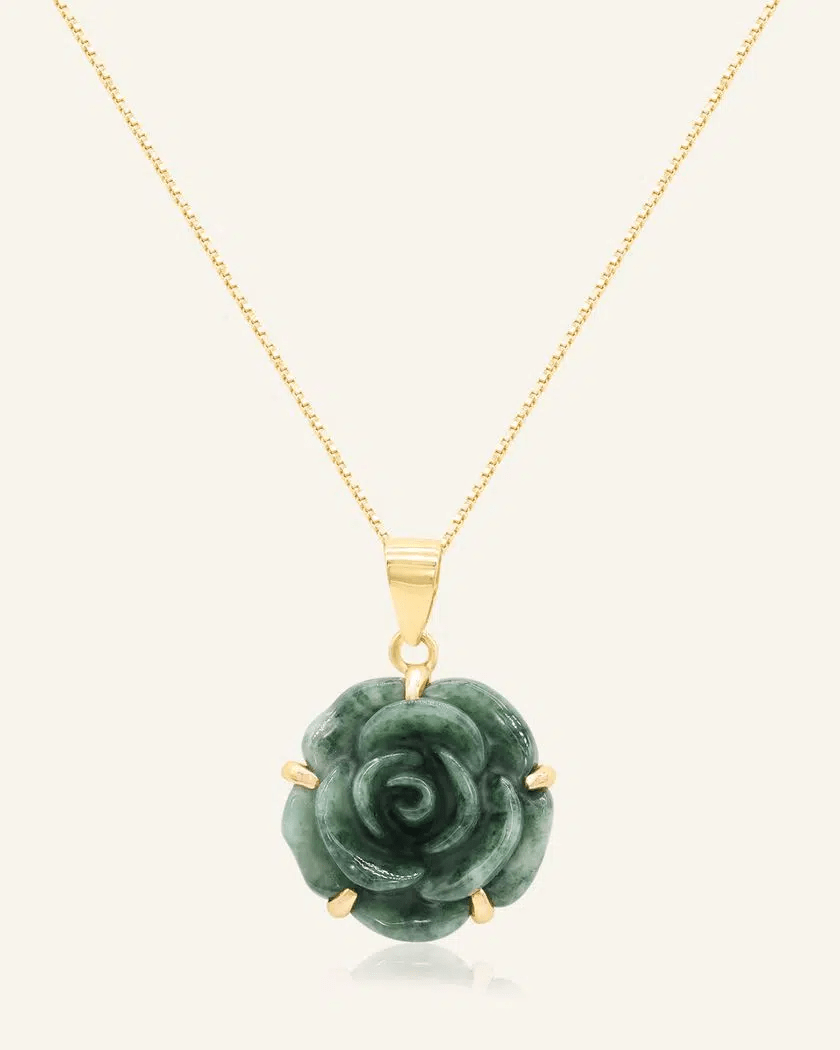 Jadeite Rose Necklace - Love Estella