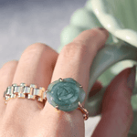 Jadeite Rose Ring - Love Estella