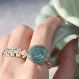 Jadeite Rose Ring - Love Estella