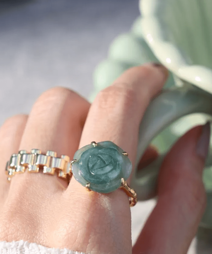 Jadeite Rose Ring, product image