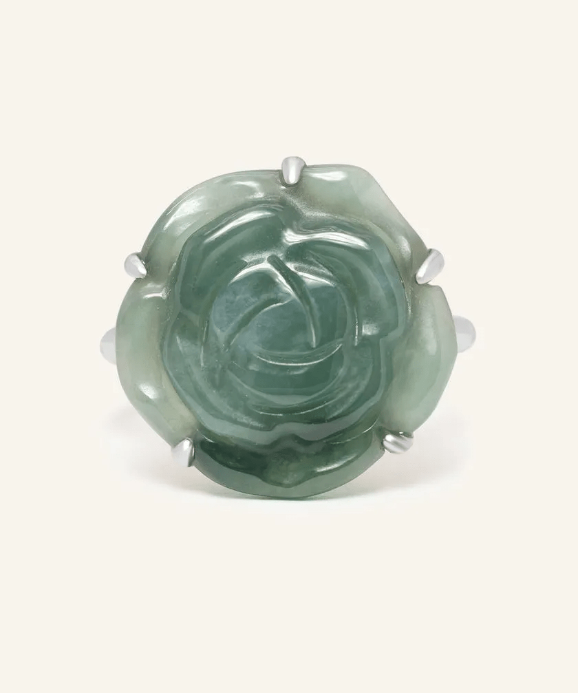 Jadeite Rose Ring - Love Estella
