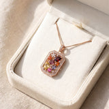Jewel Box Multi-Gemstone Necklace in rose gold, displayed in a cream jewellery box