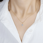 Lilac Moissanite Heart Halo Necklace by Elate - Love Estella