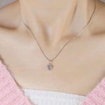 Lilac Moissanite Heart Halo Necklace by Elate - Love Estella