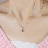 Lilac Moissanite Heart Halo Necklace by Elate - Love Estella