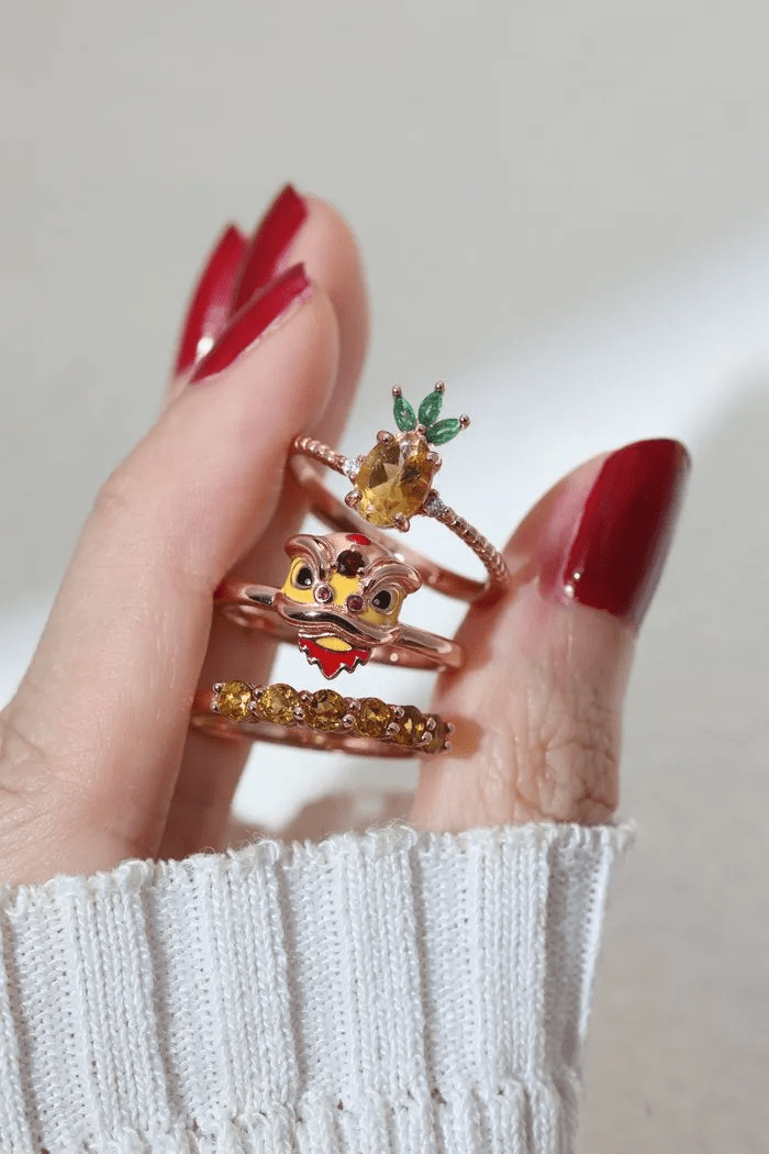 Lion Dance Garnet Ring - Love Estella