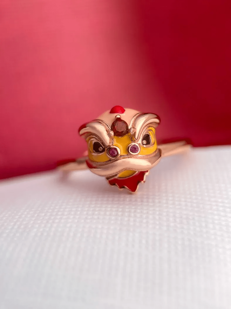 Lion Dance Garnet Ring - Love Estella