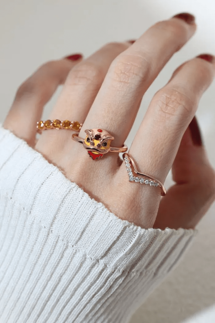 Lion Dance Garnet Ring - Love Estella