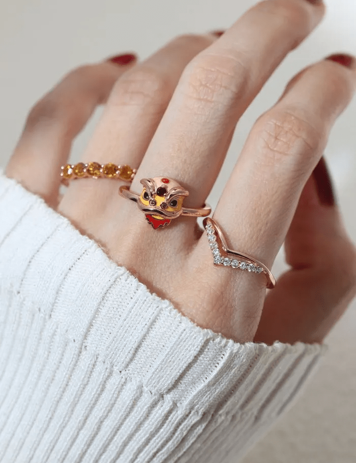 Lion Dance Garnet Ring - Love Estella