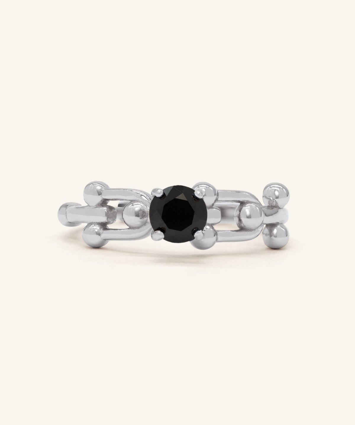 Lock Link Ring (Black Spinel) by Elate - Love Estella